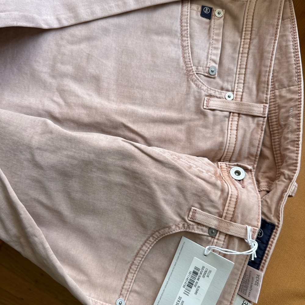 AG Adriano Goldschmied Sueded Sateen Jeans in Soft Pink